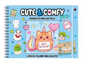 Livro - Cute & Comfy Super Special - Livro de Colorir Adulto - Momentos para Ser Feliz - Capa Holográfica