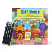 Livro - Cute World - Livro de Colorir com 4 Canetinhas Livro - Cute World - Livro de Colorir com 4 Canetinhas
