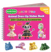 Livro de adesivos Dino Fun Animal Dress-up para crianças de 2 a 4 anos Livro de adesivos Dino Fun Animal Dress-up para crianças de 2 a 4 anos