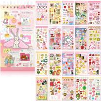 Livro de adesivos Kawaii com 20 folhas para scrapbooking DIY fofo Livro de adesivos Kawaii com 20 folhas para scrapbooking DIY fofo