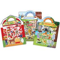 Livro de adesivos Puffy reutilizável FAVGEAR para crianças de 1 a 3 anos