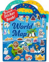 Livro de adesivos reutilizável benéfico para crianças de 2 a 4 anos com 3 conjuntos