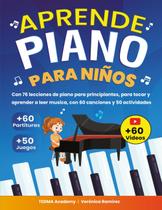 Livro de Aprendizado de Piano Majosta 76 Lições 60 Músicas para Crianças