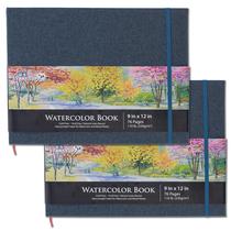Livro de aquarela U.S. Art Supply 9x12 230 g/m² 76 folhas, pacote com 2