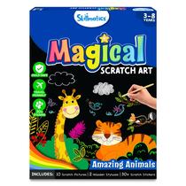 Livro de arte Scratch Skillmatics Magical Animals Kids +3 anos