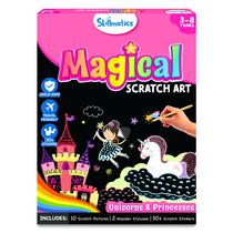 Livro de arte Scratch Skillmatics Unicórnios mágicos e princesas