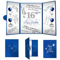 Livro de assinatura Crenics 16º aniversário azul/prata 18x12cm