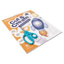 Livro de atividades com 5 tesouras infantis Fiskars Cut & Create