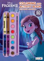 Livro de atividades Disney Frozen 2 Anna com tintas, giz de cera e adesivos