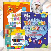 Livro de Atividades Kit para se Divertir e Aprender com Lápis de Cor e Canetinha Hidrográfica Criança Acima de 3 Anos Livro de Atividades Kit para se Divertir e Aprender com Lápis de Cor e Canetinha Hidrográfica Criança Acima de 3 Anos
