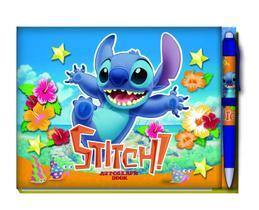 Livro de autógrafos Disney Stitch Deluxe com caneta Livro de autógrafos Disney Stitch Deluxe com caneta