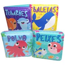 Livro de Banho Para Bebês Amigo do Mar Kit 4 Livrinhos - Ciranda Cultural