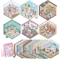 Livro de cenas 3D Sticker Therapy YKQRLLK com 20 conjuntos para adultos