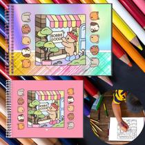 Livro de colorir 50/100/170 desenhos 9 capas diferentes com laminação holográfica