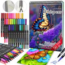 Livro de Colorir apolyone Borboletas com 50 Padrões e 36 Marcadores Livro de Colorir apolyone Borboletas com 50 Padrões e 36 Marcadores