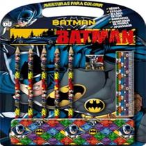 Livro de Colorir Batman Aventuras - Kit com Estojo e 5 Lápis Livro de Colorir Batman Aventuras - Kit com Estojo e 5 Lápis