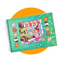 Livro De Colorir Bobbie Goods 50 Folhas Grossas 180g Capa Dura Caderno De Desenho Laminação Holográfiica A5 Pintar Canetinhas