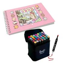 Livro De Colorir Bobbie Goods 50 Pág Presente Para Crianças E Adultos + Kit Canetinha 36 peças