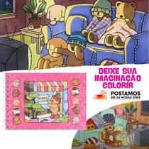 Livro de Colorir Bobbie Goods Capa Dura 50 Folhas Caderno de Desenho Pintura Terapêutica