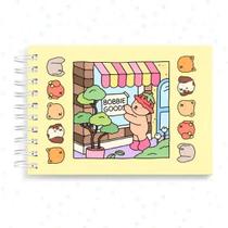 Livro De Colorir Bobbie Goods Capa Dura Desenhos 50 Páginas A5 Pintar Canetinhas Caderno Cores variadas