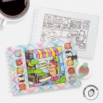 Livro de Colorir Bobbies Good, Stitch, Heróis, Unicórnio para Pintar 50 Folhas Capa Dura Desenhos Variados