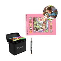 Livro De Colorir Boby Gods Capa Dura Folha A5 Kit 24 Canetinha Holográfica Ponta Dupla Folha De Acetato