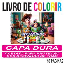 Livro De Colorir Caderno De Pintar Vários Temas Capa Dura Com Acetato Personagens Infantil