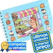 Livro de Colorir Capa Dura AZUL Relaxante Bobbie Goods Tema Fofuras e Criaturas Encantadas