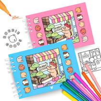 Livro de Colorir Capa Dura Bobbie Goods A5 Desenhos 180 g + Canetinhas Livro de Colorir Capa Dura Bobbie Goods A5 Desenhos 180 g + Canetinhas