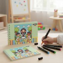 Livro De Colorir capa dura Jesus 50 Páginas Kit 12 Canetinhas Touch com pontas duplas para colorir Livro De Colorir capa dura Jesus 50 Páginas Kit 12 Canetinhas Touch com pontas duplas para colorir