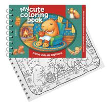 Livro De Colorir Coleção My Cute Coloring Book Capa Dura Espiral Folha Acetato