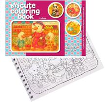 Livro De Colorir Coleção My Cute Coloring Book Capa Dura Espiral Folha Acetato