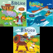 Livro De Colorir Com Adesivos Bíblico : Davi, Noé E Jonas