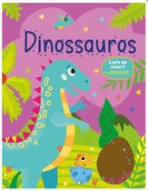 Livro de Colorir com Adesivos - Dinossauros - Pé da Letra