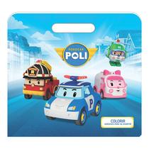 Livro De Colorir com Adesivos Robocar Poli