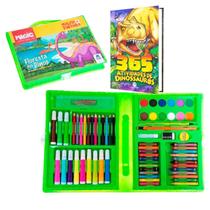 Livro de Colorir Com Maleta Escolar 86 Peças Dinossauros - Grupo Magic Livro de Colorir Com Maleta Escolar 86 Peças Dinossauros - Grupo Magic