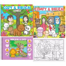 Livro De Colorir Comfy Cozy Boggie Books Tema Religioso Biblico Coleção Em 3 Volumes Com 96 Ilustrações Bíblicas Livro De Colorir Comfy Cozy Boggie Books Tema Religioso Biblico Coleção Em 3 Volumes Com 96 Ilustrações Bíblicas