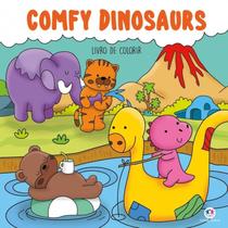 Livro de Colorir Comfy Dinosaurs Ciranda Cultural Crianças Filhos Infantil Desenho História Brincar Pintar Colorir Passa