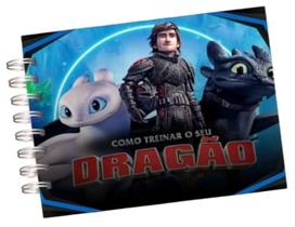 Livro De Colorir Como Treinar Seu Dragão Capa Dura Acetato Protetor Papel
