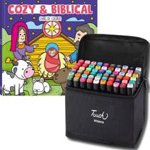 Livro de Colorir Cozi Biblical Canetas Coloridas Conforto e Criatividade em um Só Lugar Envio Imediato