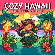 Livro de colorir Cozy Hawaii Monster Series para adultos e adolescentes