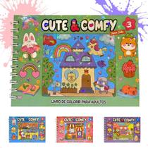 Livro de Colorir Cute & Comfy Edição Especial Capa Dura Holográfica Proteção Acetato Perfeito para A Livro de Colorir Cute & Comfy Edição Especial Capa Dura Holográfica Proteção Acetato Perfeito para A