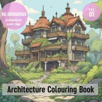 Livro de colorir de arquitetura com 60 desenhos