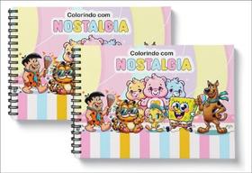 Livro De Colorir Desenhos Nostalgia Com 50 Folhas Capa Dura 180g Capa Dura