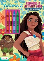 Livro de colorir e atividades Bendon Moana 2 com 4 lápis de cor