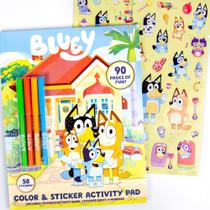 Livro de Colorir e Atividades Bluey com Marcadores e Adesivos