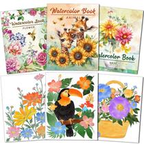 Livro de colorir em aquarela Kalysky para adultos com 3 temas A4