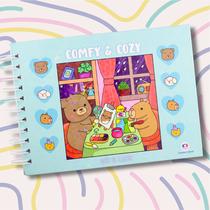 Livro de Colorir Estilo Bobbie Goods Cozy Friends Capa Dura Holográfica 48 Desenhos