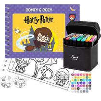 Livro De Colorir Harry Potter Estilo Bobbie Goods Capa Dura Espiral Holográfica 150g Acetato 48 Canetas Touch Marcadores Livro De Colorir Harry Potter Estilo Bobbie Goods Capa Dura Espiral Holográfica 150g Acetato 48 Canetas Touch Marcadores
