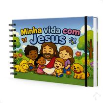 Livro de Colorir Infantil Bíblico Capa Dura Vida com Jesus Livro de Colorir Infantil Bíblico Capa Dura Vida com Jesus
